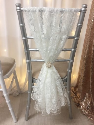 White Lace Chair Drape