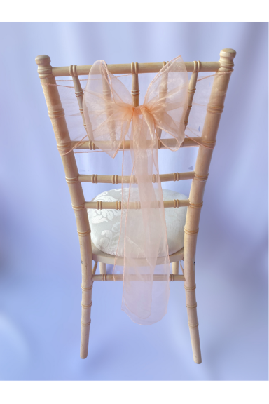 White Peach Organza Sash