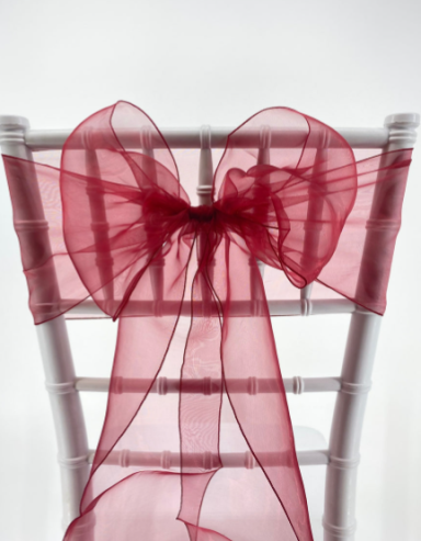 Red Crystal Organza Sash