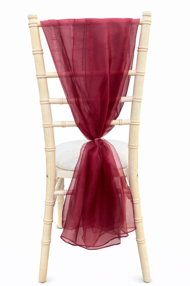 Burgundy Vine Organza Chair Drape