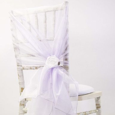 White Organza Chair Drape