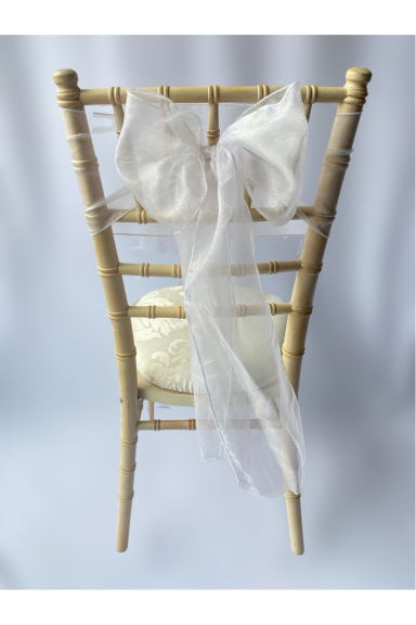 White Crystal Organza Sash