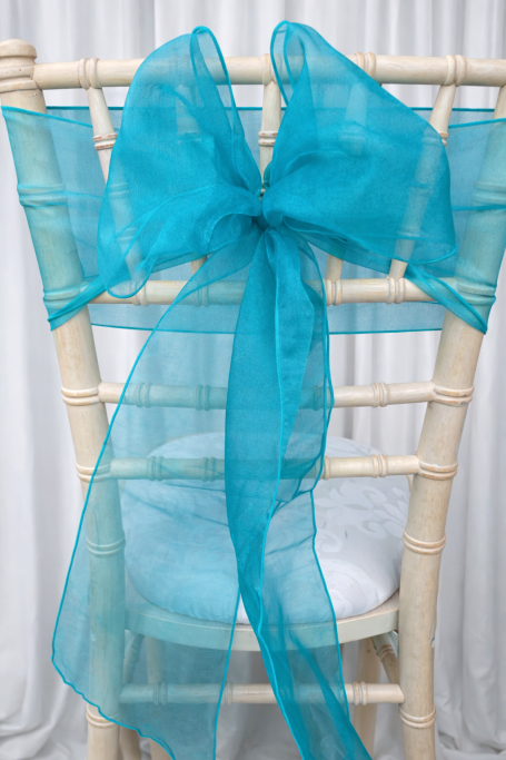 Turquoise Crystal Organza Sash Turquoise Crystal Organza Sash