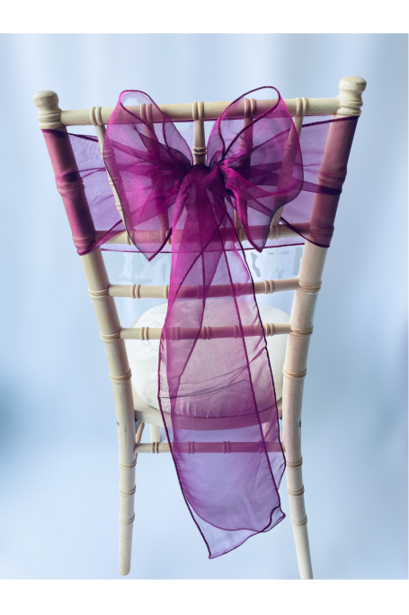 Grape Crystal Organza Sash Grape Crystal Organza Sash
