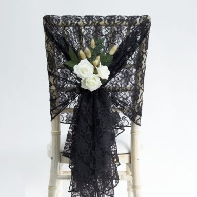 Black Lace Chair Drape