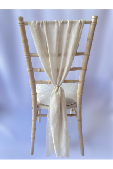 Nude Chiffon Chair Drape