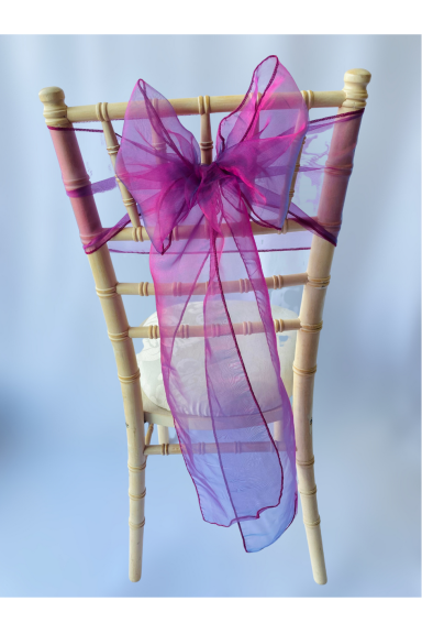 Pink and Blue Two Tone Organza Sash