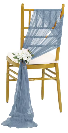 Dusty Blue Cheesecloth Chair Drape Dusty Blue Cheesecloth Chair Drape