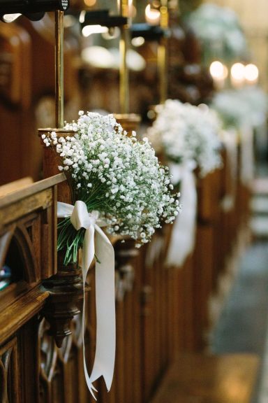 Pew End Floral Posy with Ribbon