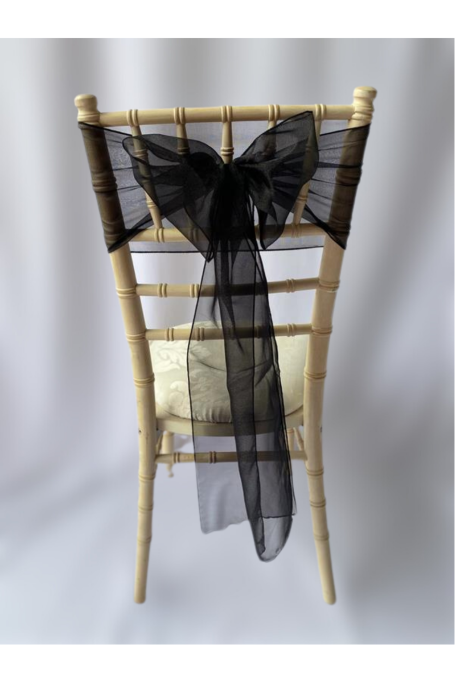 Black Crystal Organza Sash Black Crystal Organza Sash