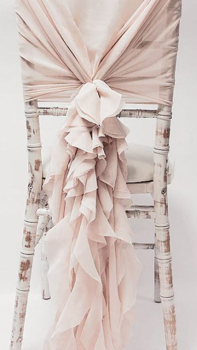 Pale Pink Chiffon Ruffled Hood