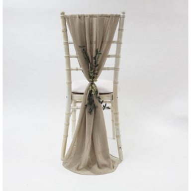 Oyster Chiffon Chair Drape
