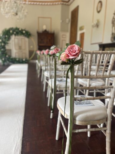 Silk Aisle Seat Posy with Ribbon