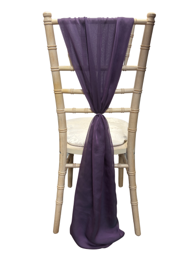 Purple Chiffon Chair Drape