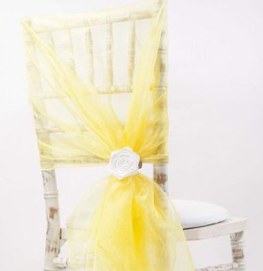 Yellow Organza Chair Drape