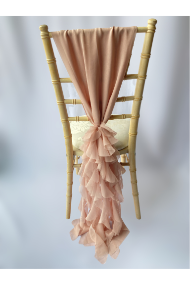 Blush Pink Chiffon Ruffled Hood