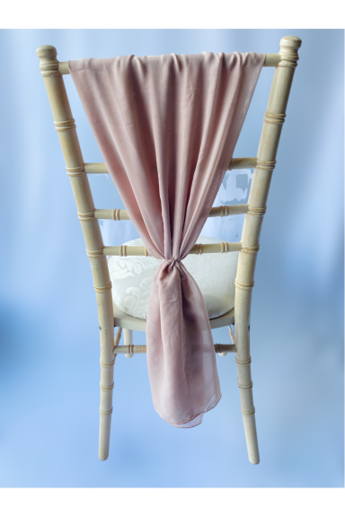 Pale Pink Chiffon Chair Drape