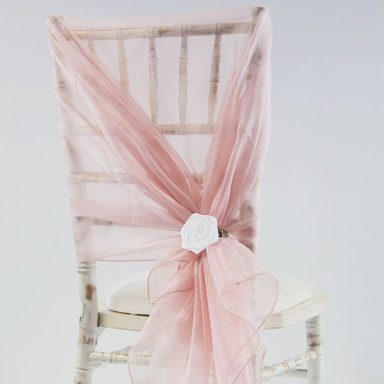 Dusky Pink Organza Chair Drape