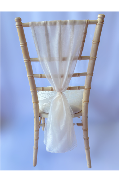 Clotted Cream Organza Chair Drape
