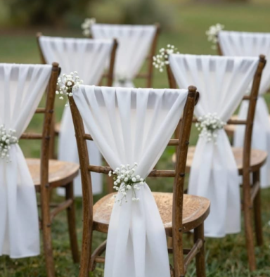 Chair Drape & Simple Floral Accent