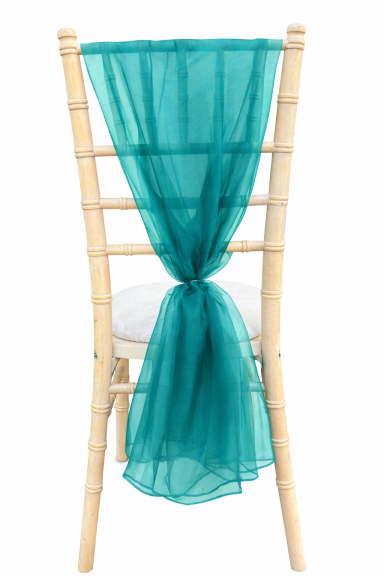 Teal Organza Chair Drape