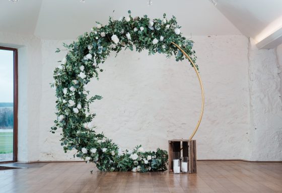 Half Moon Foliage Arch With Florals