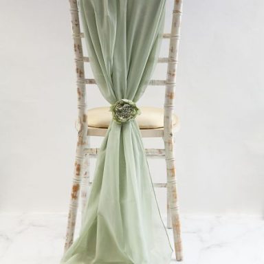 Sage Chiffon Chair Drape