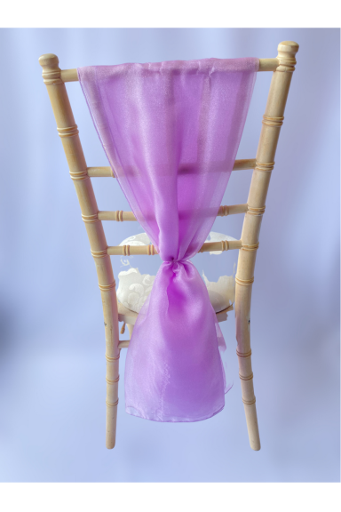Palest Lavender Crystal Organza Chair Drape