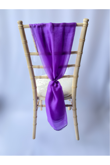 Purple Organza Chair Drape