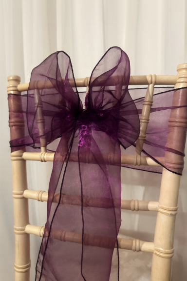 Plum Two-Tone Organza Sash