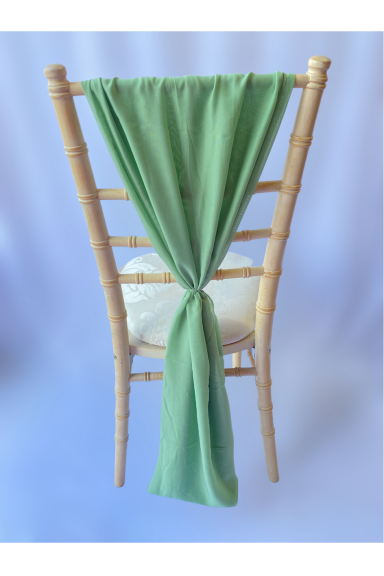 Vibrant Sage Chiffon Chair Drape